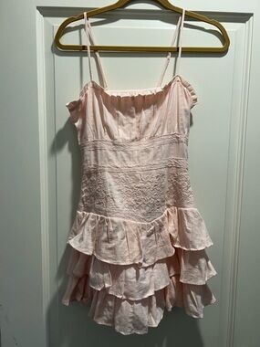 Altar'd State Pale Pink Tiered Ruffle Sundress